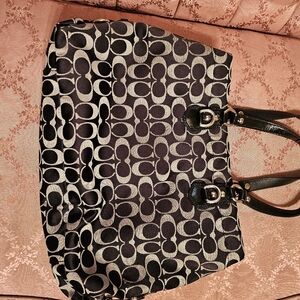 Black and white Colored Coach Purse